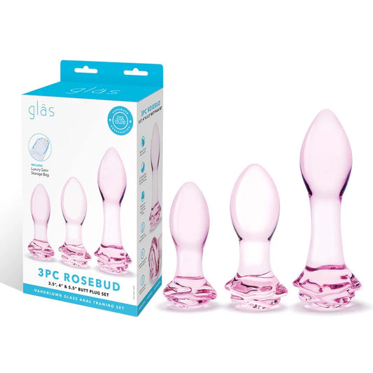 3-Piece Rosebud Butt Plug Set