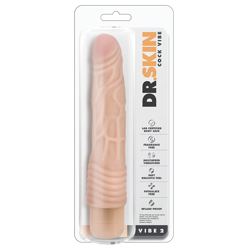 Dr-Skin-Cock-Vibe-2-Realistic-Beige-9-Inch-Long-Vibrating-Dildo