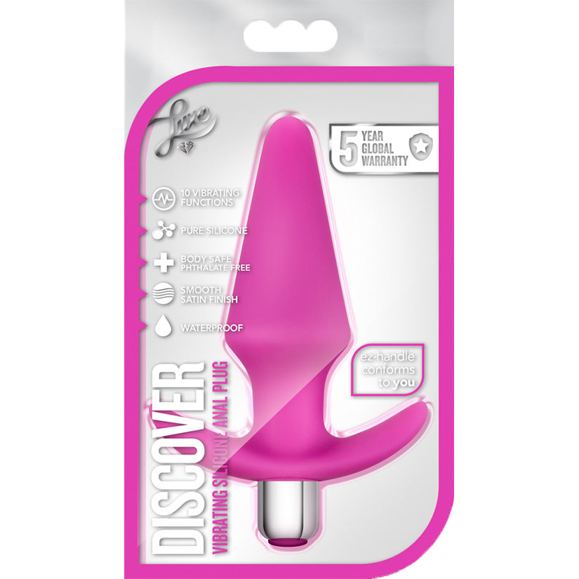 Luxe-Discover-Pink-5-Inch-Vibrating-Anal-Plug-With-Handle