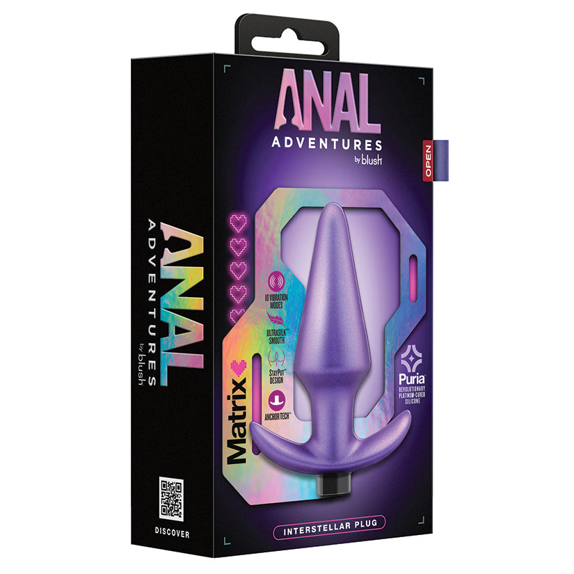 Blush Anal Adventures Matrix  Interstellar Plug: Tapered Tip For Easy Insertion And Training in Astro Violet  With Stayput Technology & AnchorTech Base