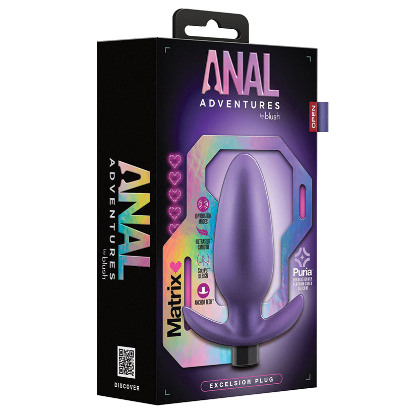 Blush Anal Adventures Matrix  Excelsior Plug: Tapered Tip Widens For Filling Sensations in Astro Violet  With Stayput Technology & AnchorTech Base