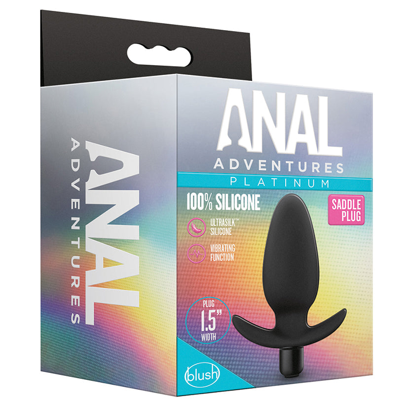 Anal-Adventures Platinum Saddle-Black-4.5-Inch-Vibrating-Anal-Plug