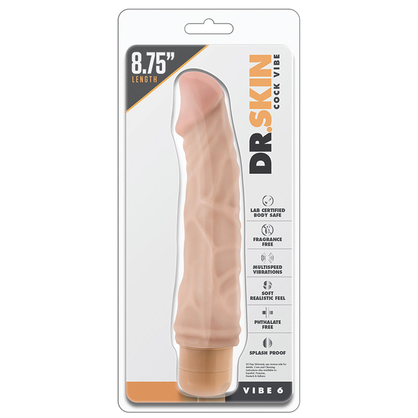 Dr-Skin-Cock-Vibe-6-Realistic-Beige-9-Inch-Long-Vibrating-Dildo