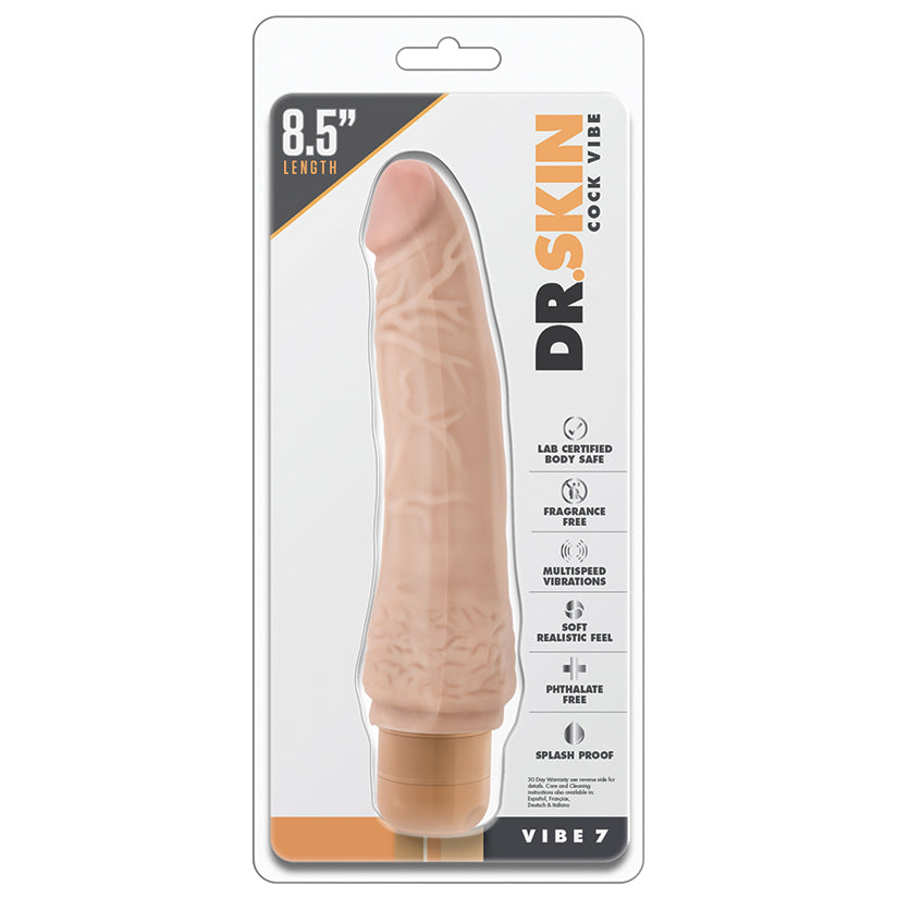 Dr-Skin-Cock-Vibe-7-Realistic-Beige-8.5-Inch-Long-Vibrating-Dildo