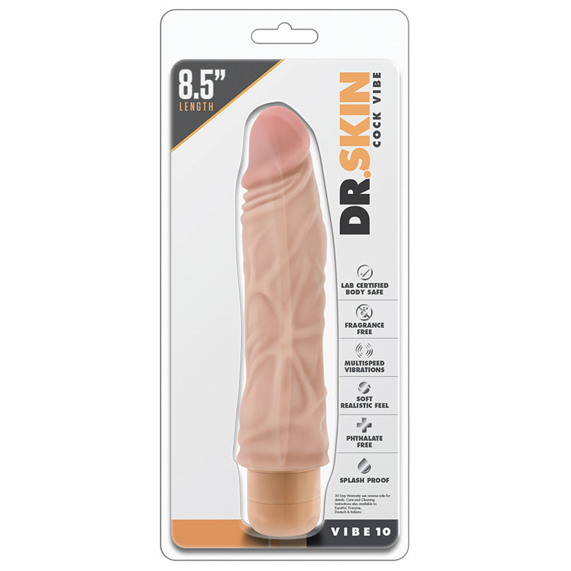 Dr-Skin-Cock-Vibe-10-Realistic-Beige-8.5-Inch-Long-Vibrating-Dildo