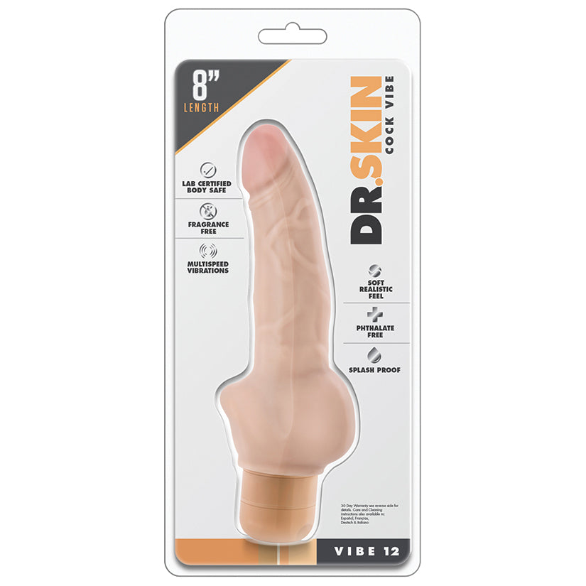 Dr-Skin-Cock-Vibe-12-Realistic-Beige-8-Inch-Long-Vibrating-Dildo