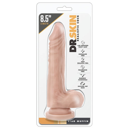 Dr-Skin-Realistic-Cock-Realistic-Beige-8.5-Inch-Long-Dildo-With-Balls-Suction-Cup-Base