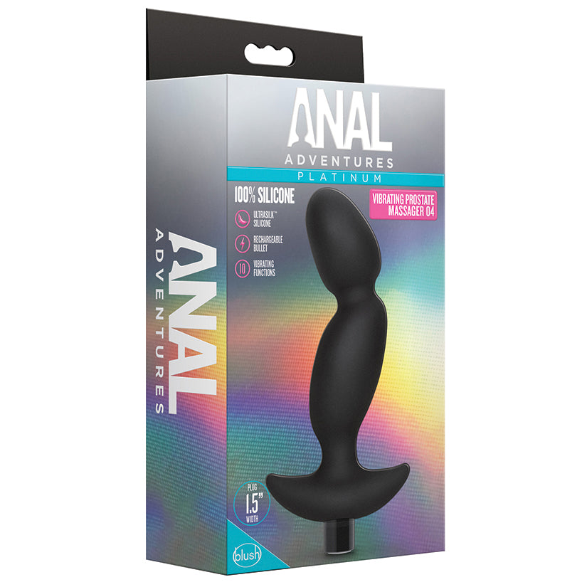 Anal-Adventures Platinum-Prostate-Massager-04 -Black-6.5-Inch-Vibrating-Rechargeable-Anal-Plug