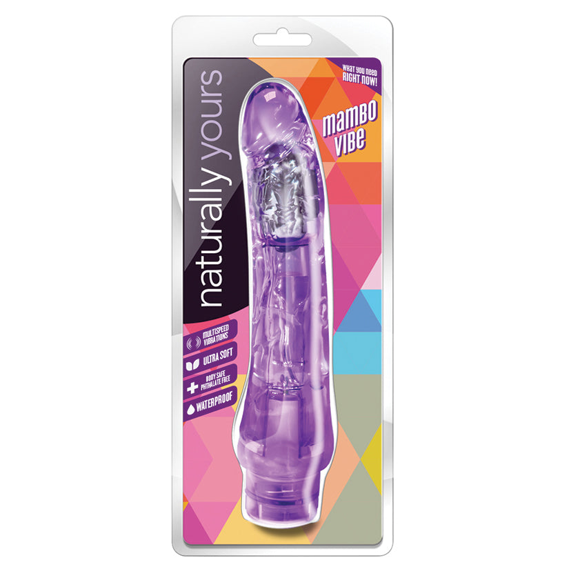 Naturally-Yours-Mambo-Vibe-Realistic-Curved-Purple-9-Inch-Long-Vibrating-Dildo