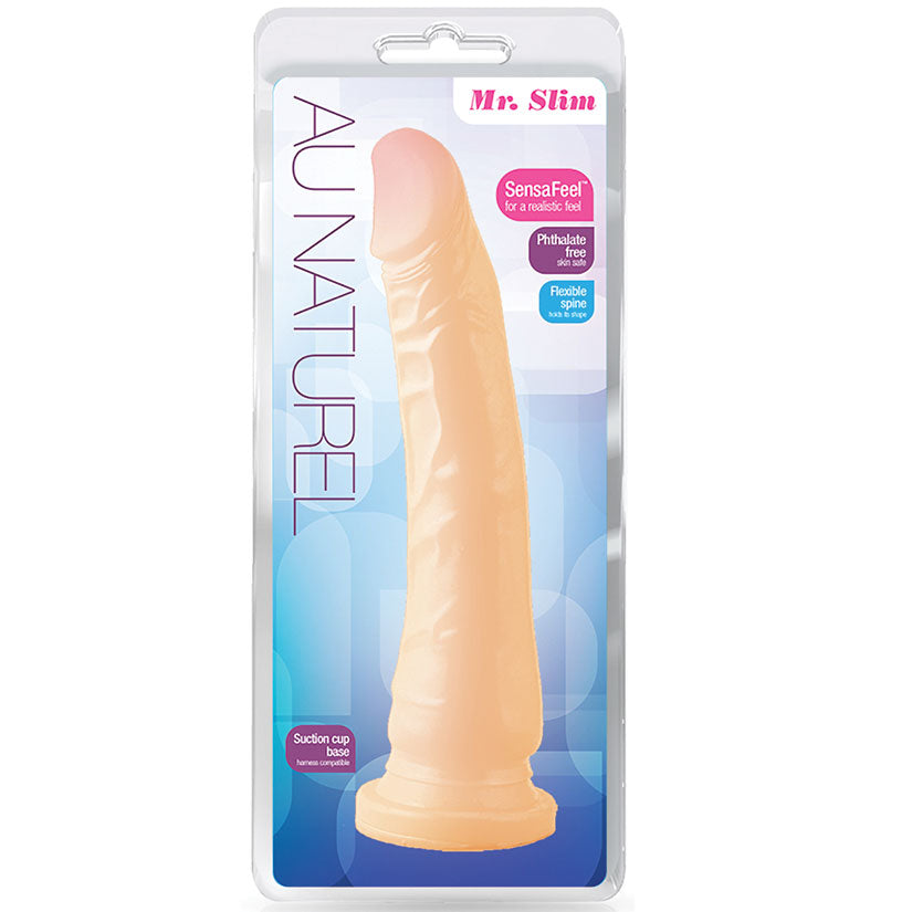 Au-Naturel-Mr.-Slim-Realistic-Beige-9.25-Inch-Long-Dildo-With-Suction-Cup-Base