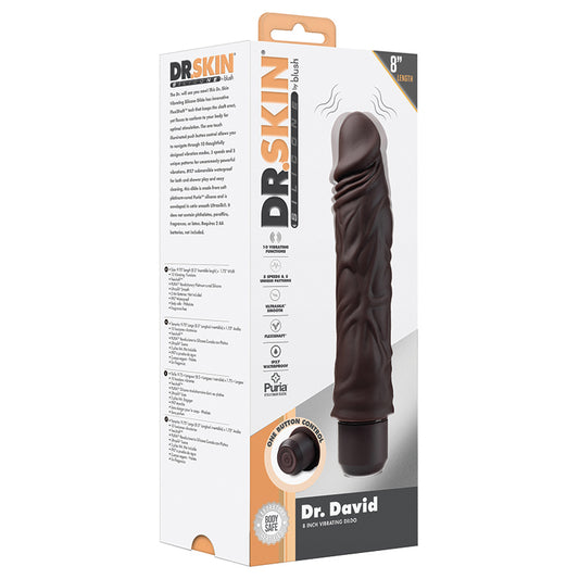 Dr-Skin-Silicone-Dr-David-Brown-8.5-Inch-Long-Vibrating-Dildo