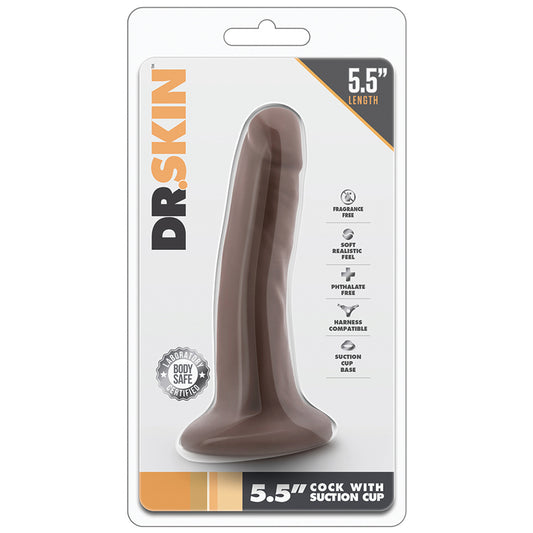 Dr-Skin-Realistic-Chocolate-5.5-Inch-Long-Dildo-With-Suction-Cup-Base