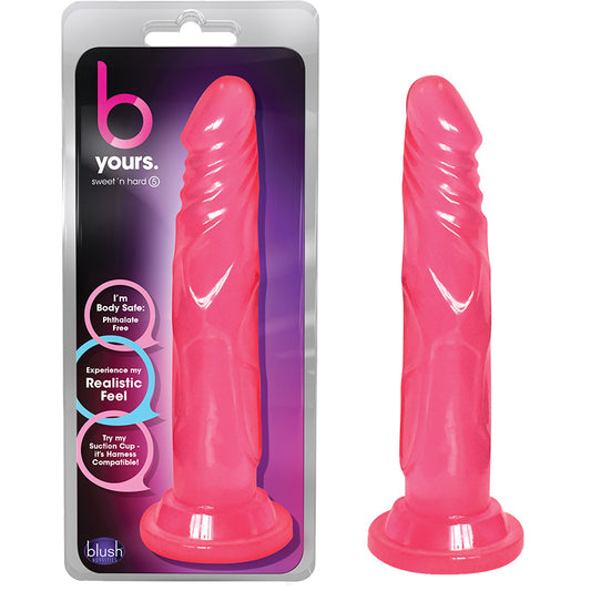 B-Yours-Sweet-N-Hard-5-Realistic-Pink-7.5-Inch-Long-Dildo-With-Suction-Cup-Base