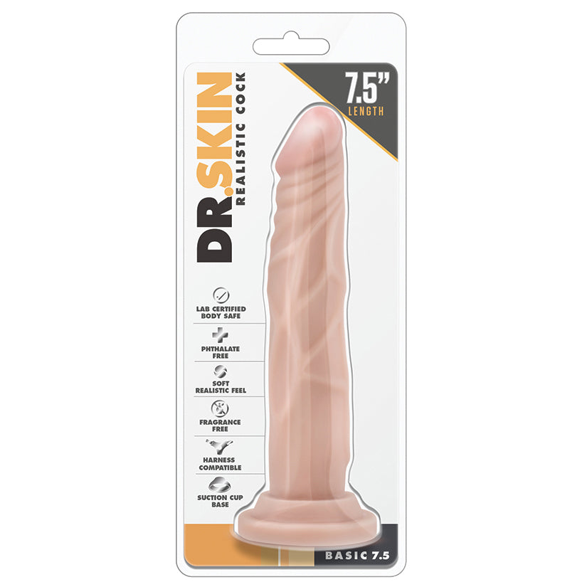 Dr-Skin-Realistic-Cock-Realistic-Beige-7.5-Inch-Long-Dildo-With-Suction-Cup-Base