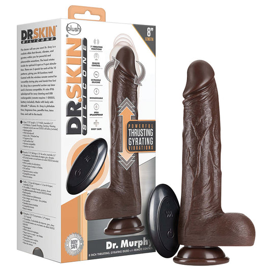 Dr-Skin-Silicone-Dr-Murphy-Realistic-Chocolate-8.75-Inch-Long-Thrusting-Vibrating-Dildo-With-Suction-Cup-Base