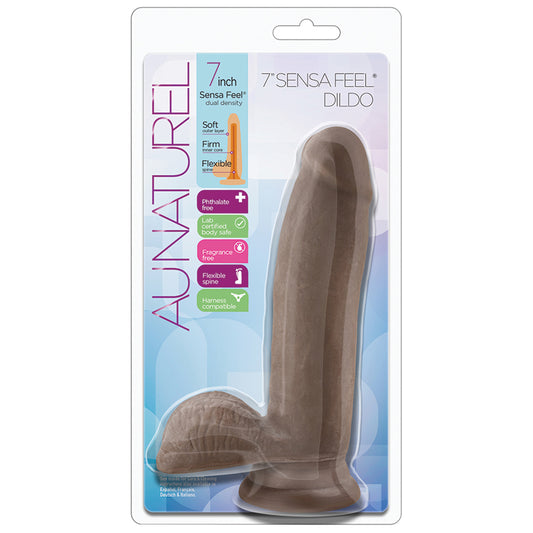 Au-Naturel-Realistic-Chocolate-7-Inch-Long-Dildo-With-Balls-Suction-Cup-Base