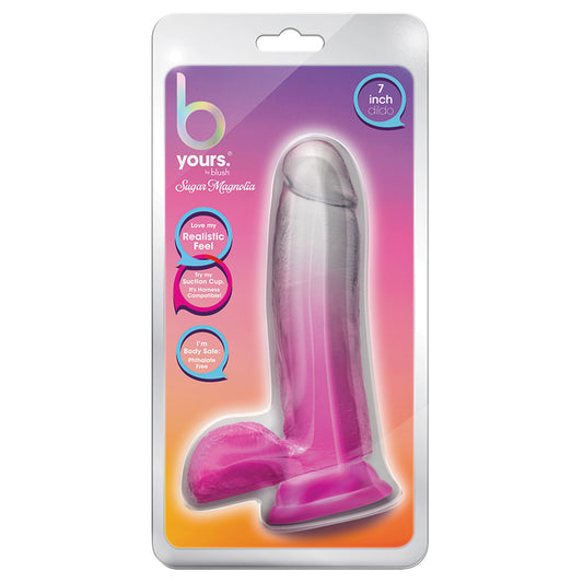 B-Yours-Sugar-Magnolia-Realistic-Fuchsia-6.75-Inch-Long-Dildo-With-Balls-Suction-Cup-Base