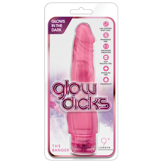 Glow-Dicks-The-Drop-Realistic-Pink-9-Inch-Long-Vibrating-Dildo