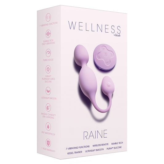 Blush Wellness Raine Remote Control Vibrating Pelvic Floor Kegel Ball In Purple - 7 Vibration Modes Purio Silicone