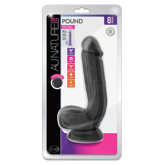 Au-Naturel-Bold-Pound-Realistic-Black-8.5-Inch-Long-Dildo-With-Balls-Suction-Cup-Base