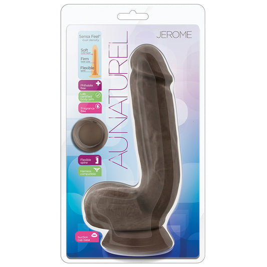 Au-Naturel-Jerome-Realistic-Brown-8.5-Inch-Long-Dildo-With-Balls-Suction-Cup-Base