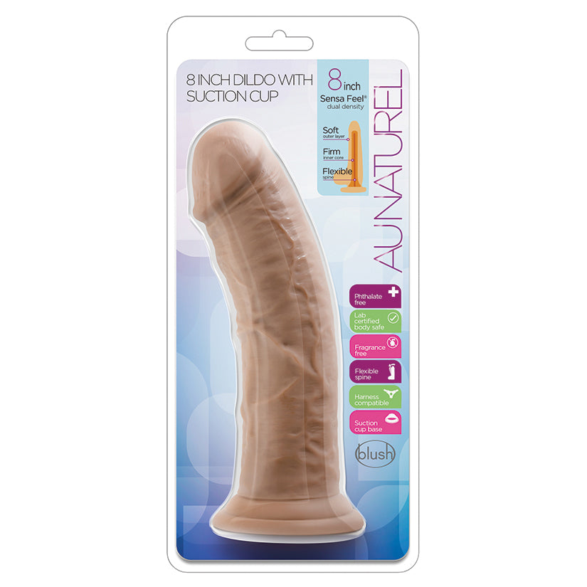 Au-Naturel-Realistic-Mocha-8-Inch-Long-Dildo-With-Suction-Cup-Bas