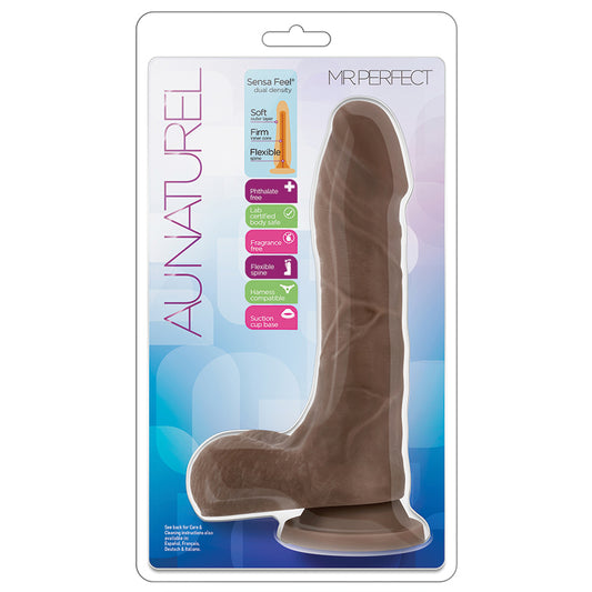 Au-Naturel-Mister-Perfect-Realistic-Chocolate-8.5-Inch-Long-Dildo-With-Balls-Suction-Cup-Base