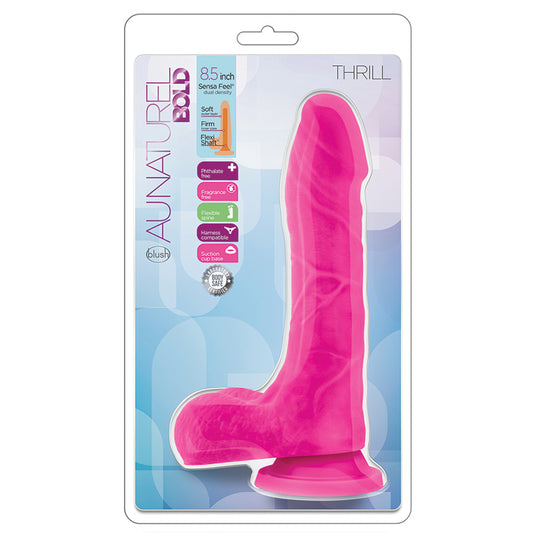 Au-Naturel-Bold-Thrill-Realistic-Pink-8.5-Inch-Long-Dildo-With-Balls-Suction-Cup-Base