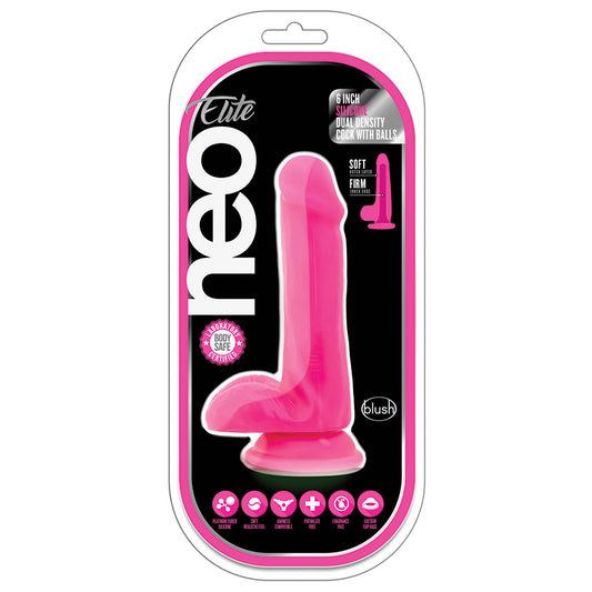 Neo-Elite-Neon-Pink-6.5-Inch-Long-Dildo