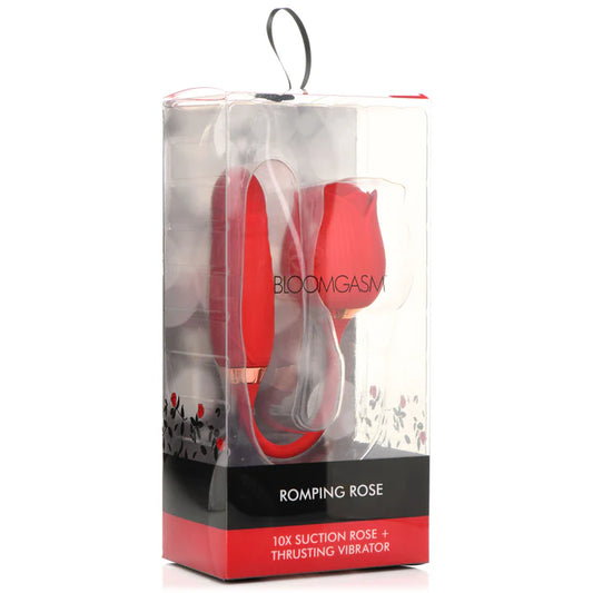 Bloomgasm Romping Rose 10X Suction Rose and Thrusting Vibrator