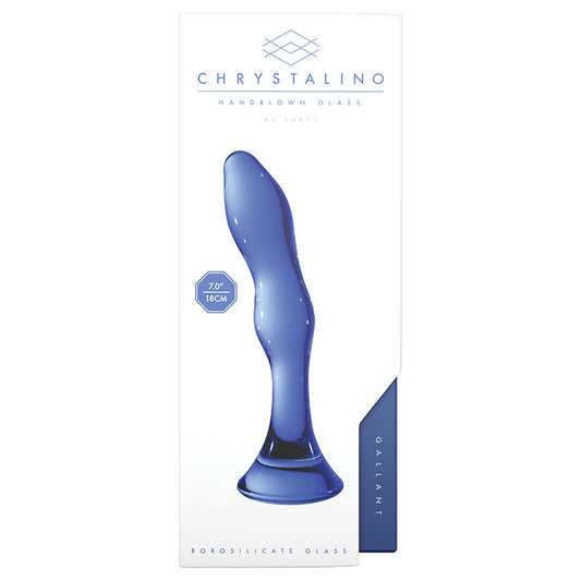 Chrystalino Gallant Glass Dildo - Blue 7"