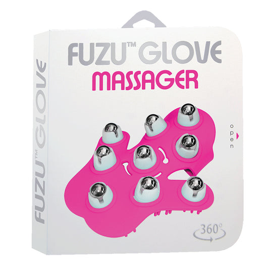 Fuzu Massaging Roller Glove - Neon Pink