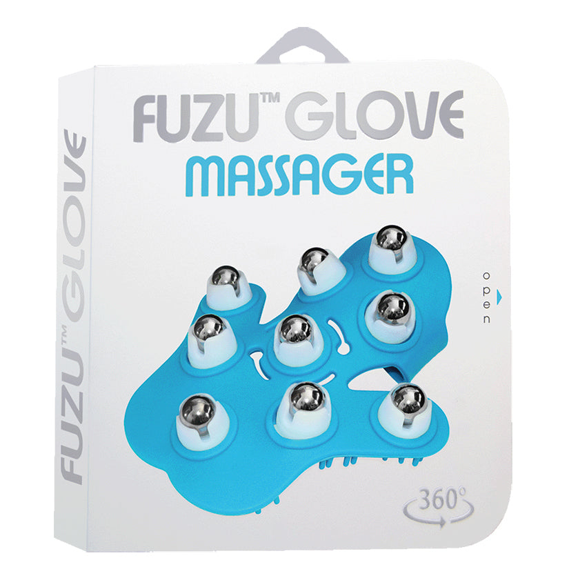 Fuzu Massaging Roller Glove - Neon Blue