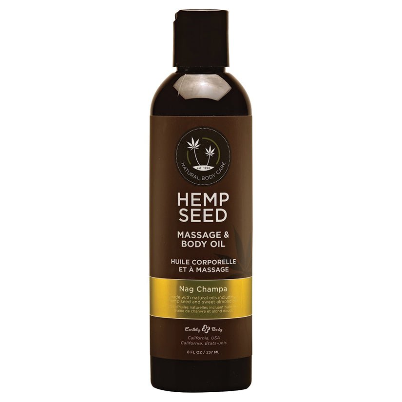 Earthly-Body-Hemp-Seed-Massage-&-Body-Oil-Nag-Champa-8oz