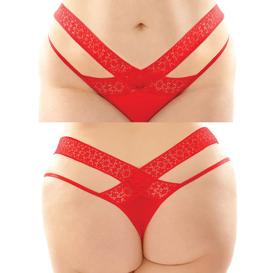 Fantasy Lingerie Daphne Brazilian-Cut Panty - Red Queen