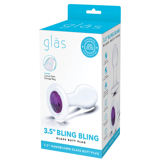 Glas 3.5" Bling Bling Butt Plug - Clear