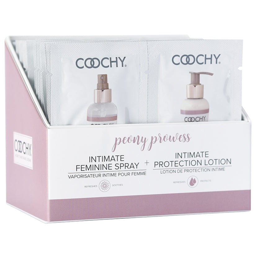 Coochy Intimate Protection Lotion and Feminine Spray Duo Foil Display - Peony Prowess (24 Pack)