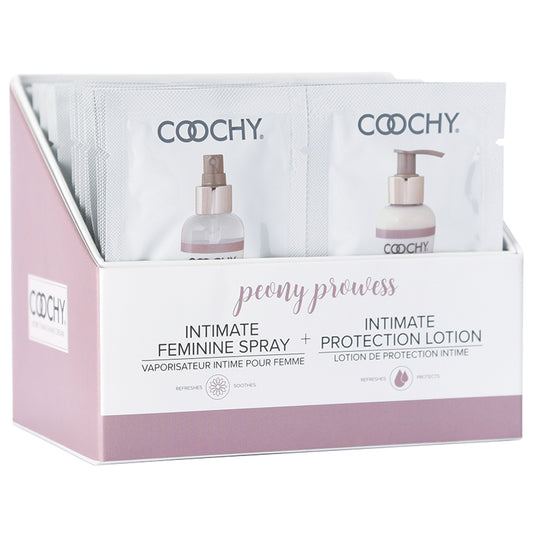 Coochy Intimate Protection Lotion and Feminine Spray Duo Foil Display - Peony Prowess (24 Pack)