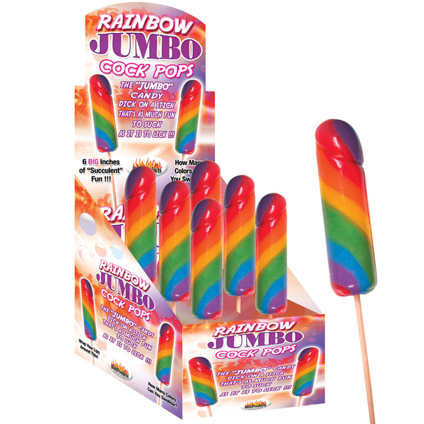 Rainbow Jumbo Cock Lollipop (6 Pack)