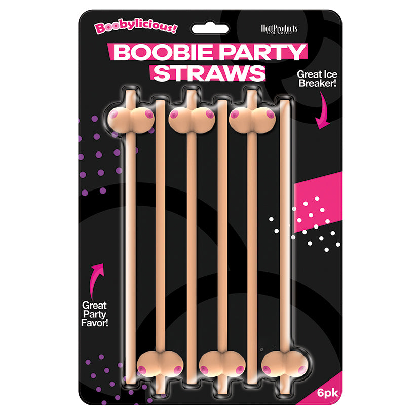 Boobie Party Straws - Vanilla (6 Pack)