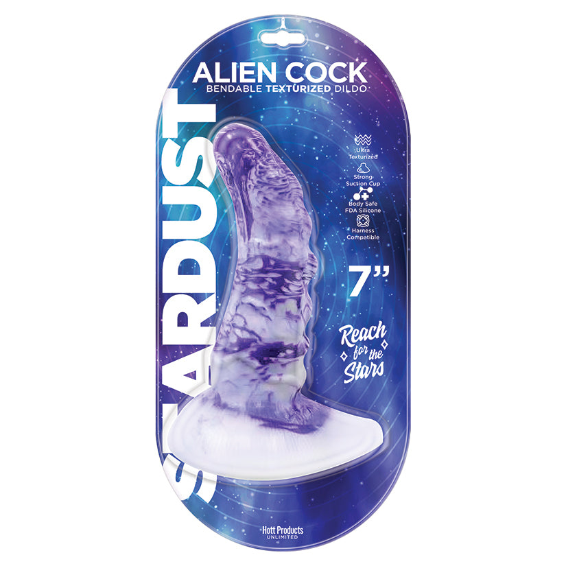 Stardust Alien Cock Silicone Dildo - Purple 7"