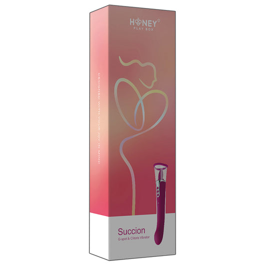 Honey Play Box SUCCION 3 in 1 Clitoral Sucking G Spot Vibrator and Clit Licking Tongue - Wine