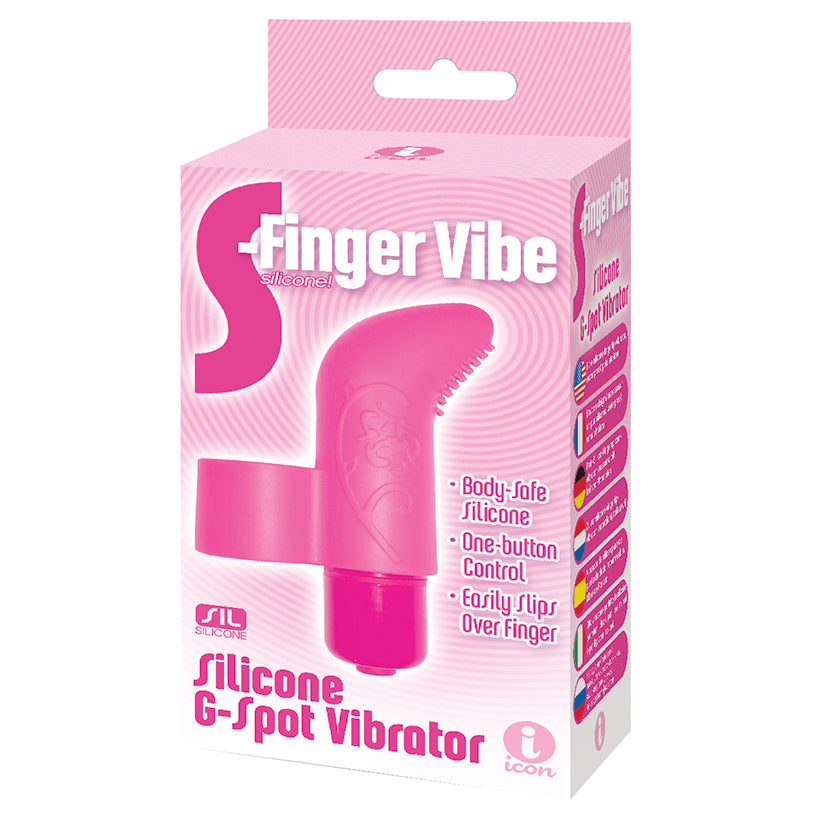 Icon Brands - S-Finger Vibe Silicone G-Spot Vibrator - Pink