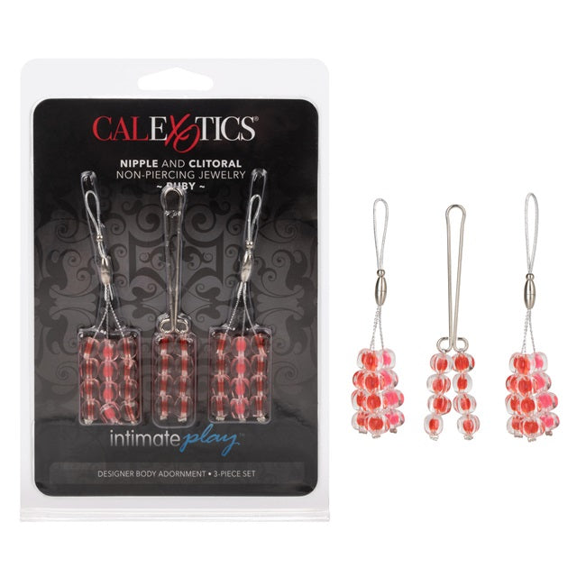 Intimate Play Nipple and Clitoral Non-Piercing Body Jewelry - Ruby