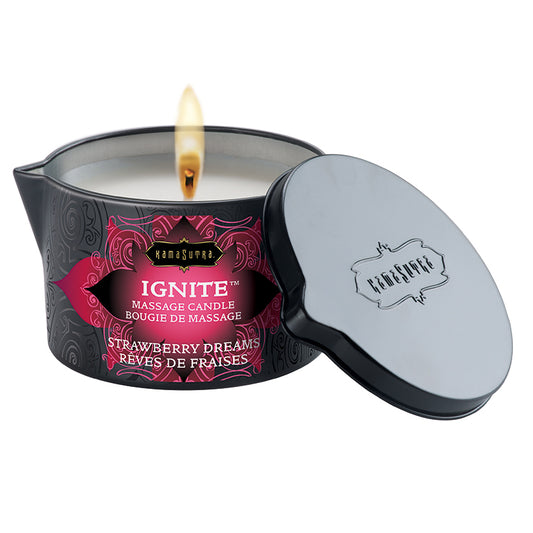 Kama Sutra Ignite Massage Oil Candle - Strawberry Dreams 6oz