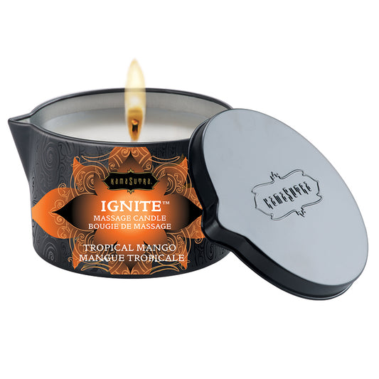 Kama Sutra Ignite Massage Oil Candle - Tropical Mango 6oz