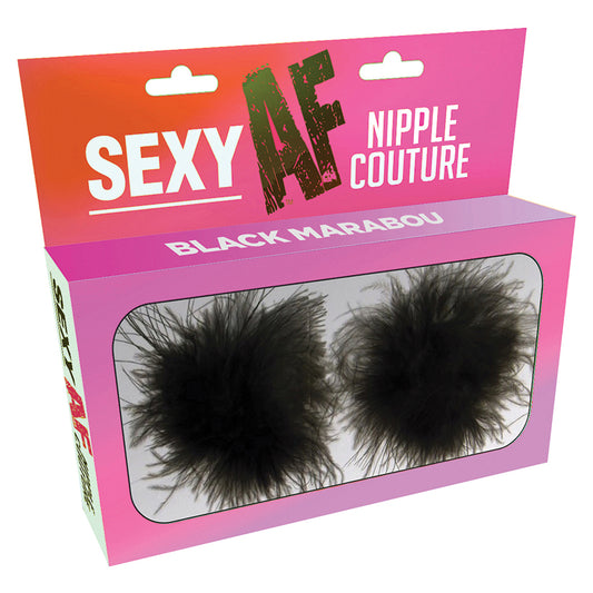 Sexy AF Nipple Couture - Black Marabou