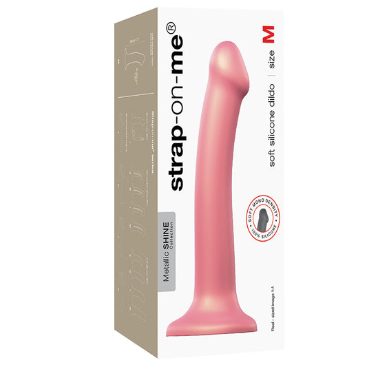 Strap On Me Mono Density Metallic Shine Dildo - Old Rose