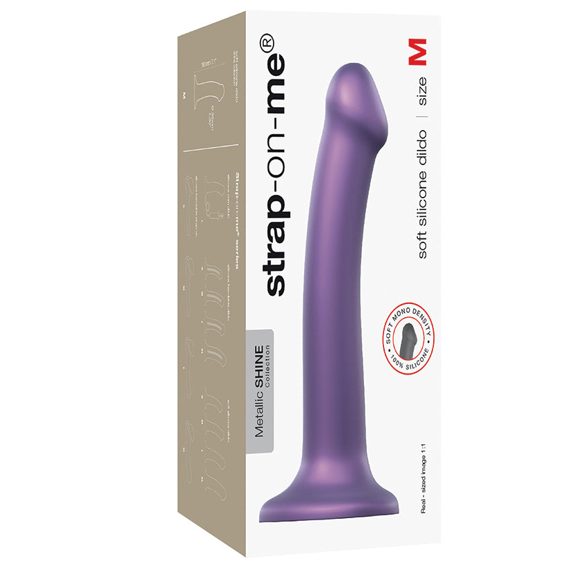 Strap On Me Mono Density Metallic Shine Dildo - Purple