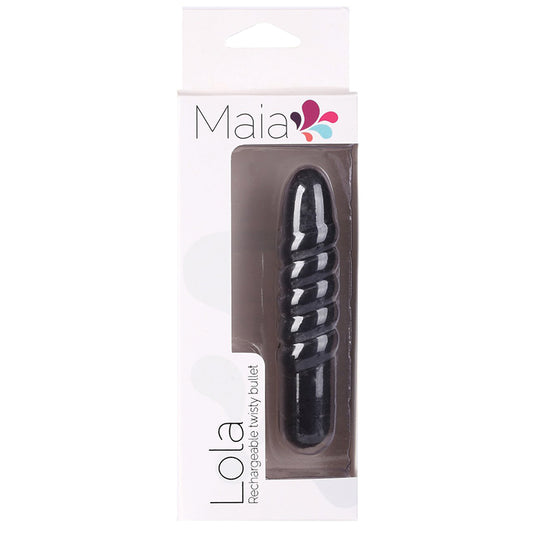 Maia-LOLA-Rechargeable-Silicone-10-Function-Vibrating-Twisty-Bullet-Black